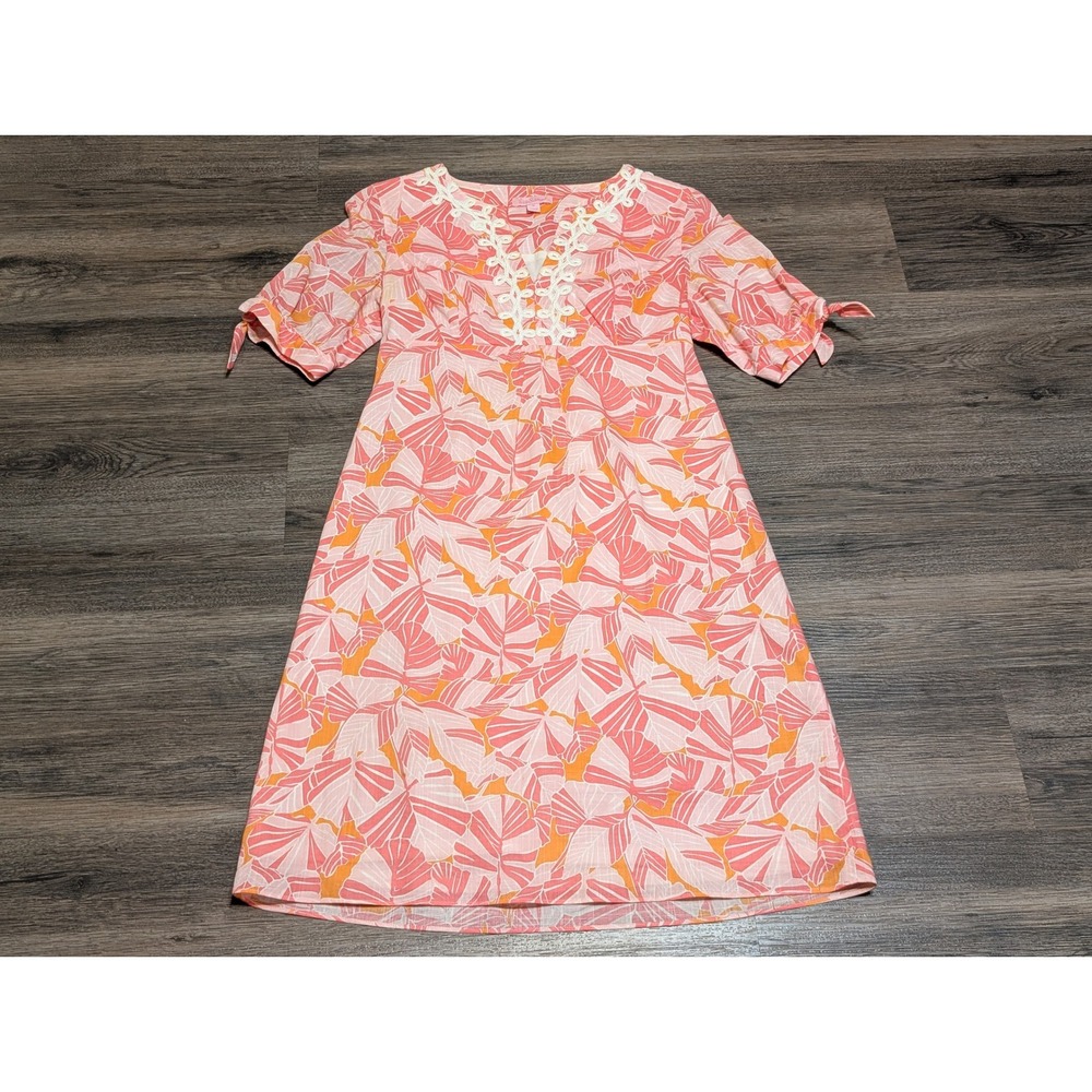 Lilly Pulitzer Andover Slub Lawn Sundress Womens Size 0 Pink Orange White Floral